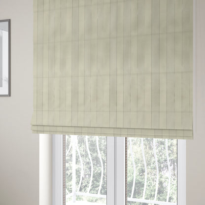 Ayon Striped Pattern Mono Beige Coloured With Shine Furnishing Fabric CTR-1271 - Roman Blinds