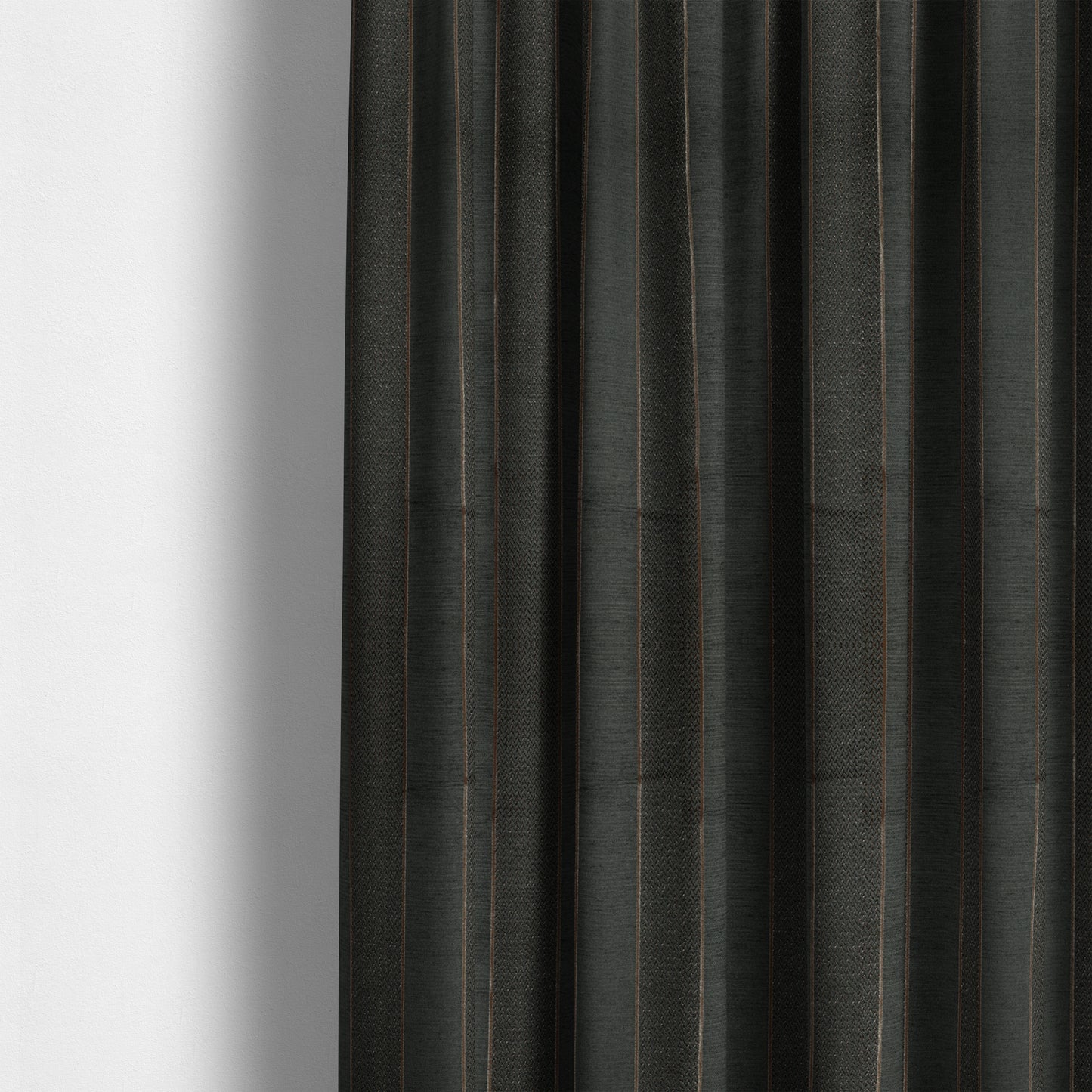 Ayon Striped Pattern Grey Gold Coloured With Shine Furnishing Fabric CTR-1274 - Made To Measure Curtains