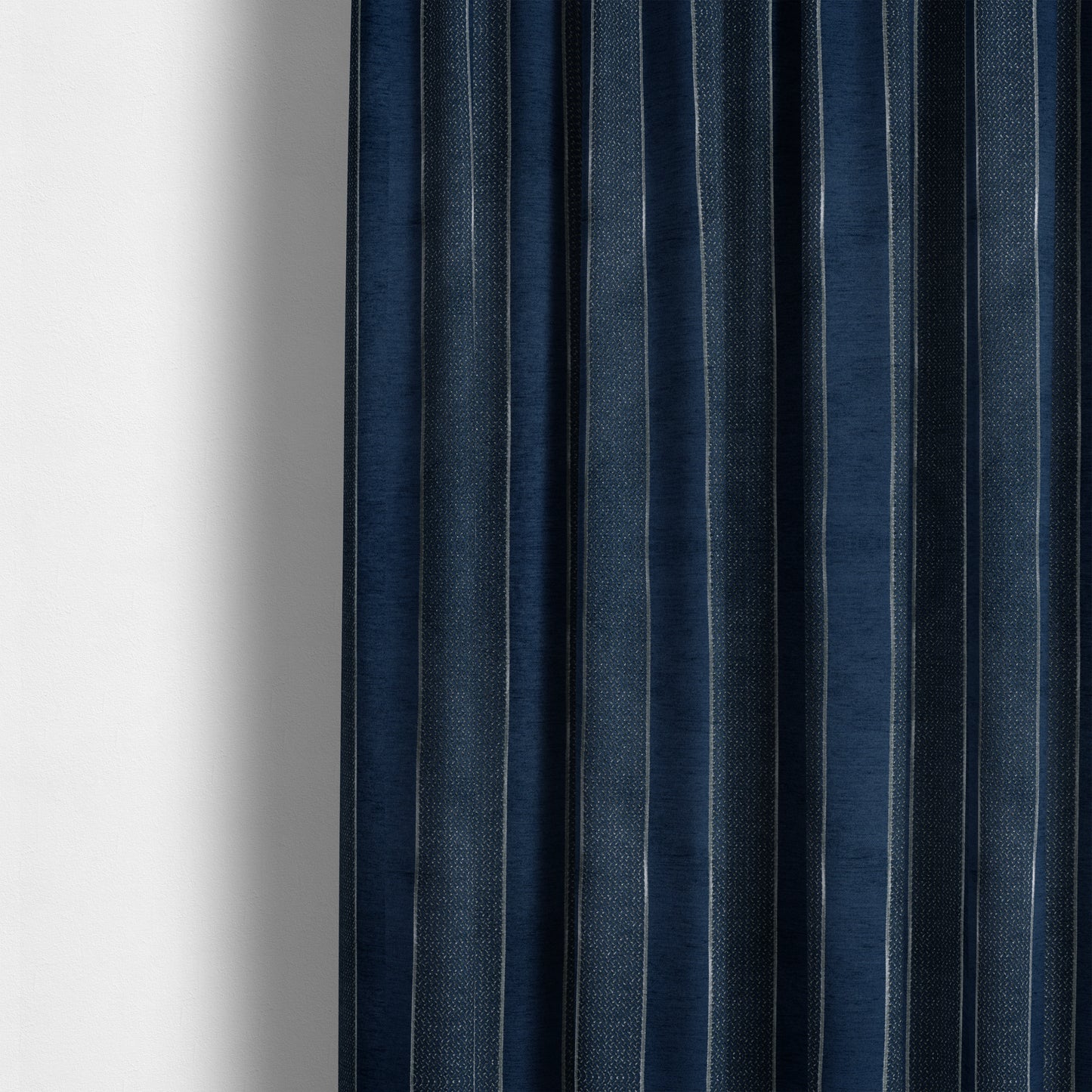 Ayon Striped Pattern Blue Silver Coloured With Shine Furnishing Fabric CTR-1277 - Made To Measure Curtains