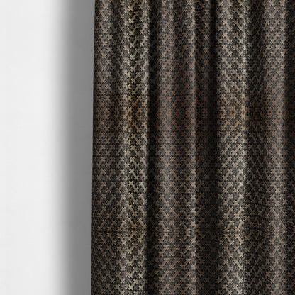 Ayon Geometric Pattern Black Gold Coloured With Shine Furnishing Fabric CTR-1279 - Made To Measure Curtains