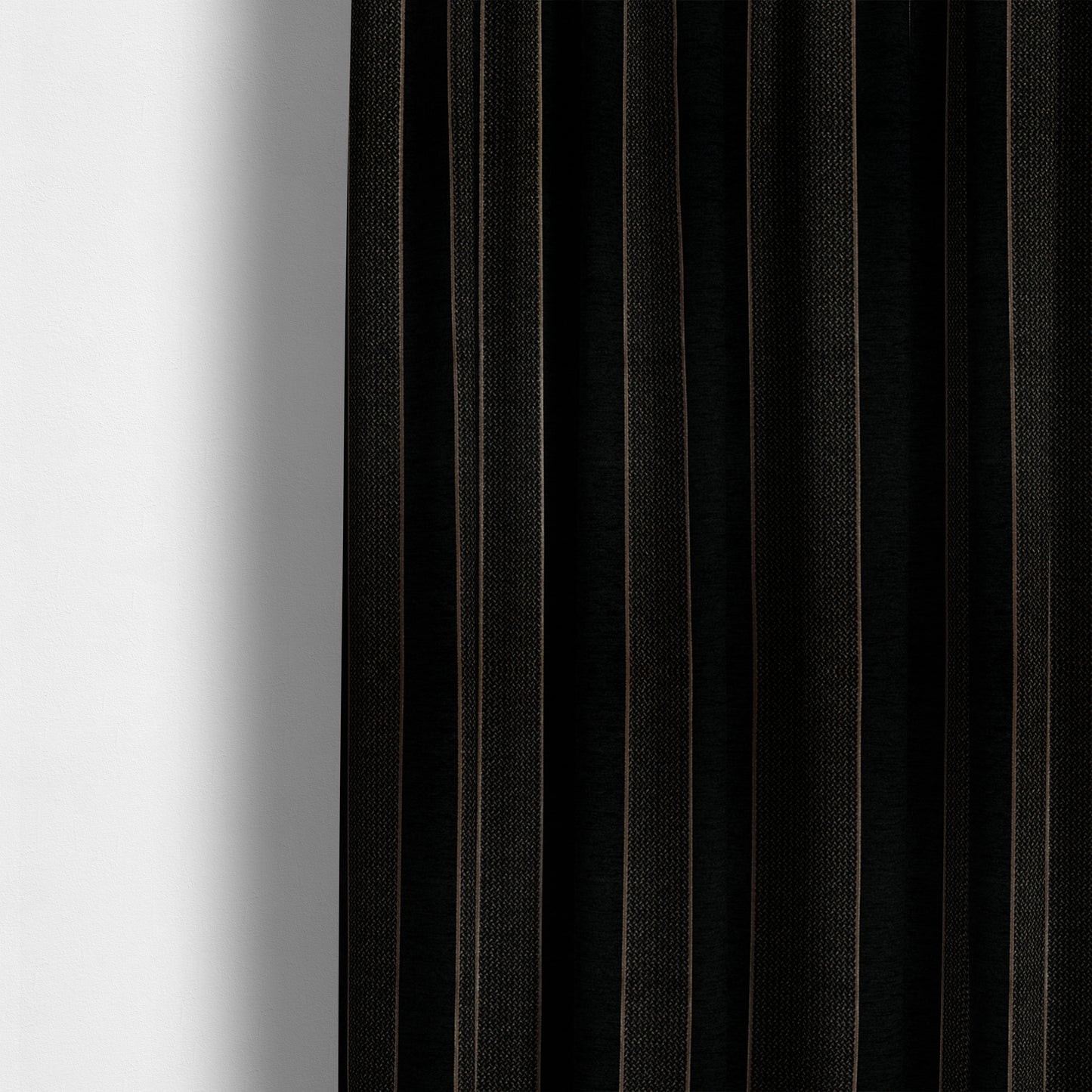 Ayon Striped Pattern Black Gold Coloured With Shine Furnishing Fabric CTR-1280 - Made To Measure Curtains