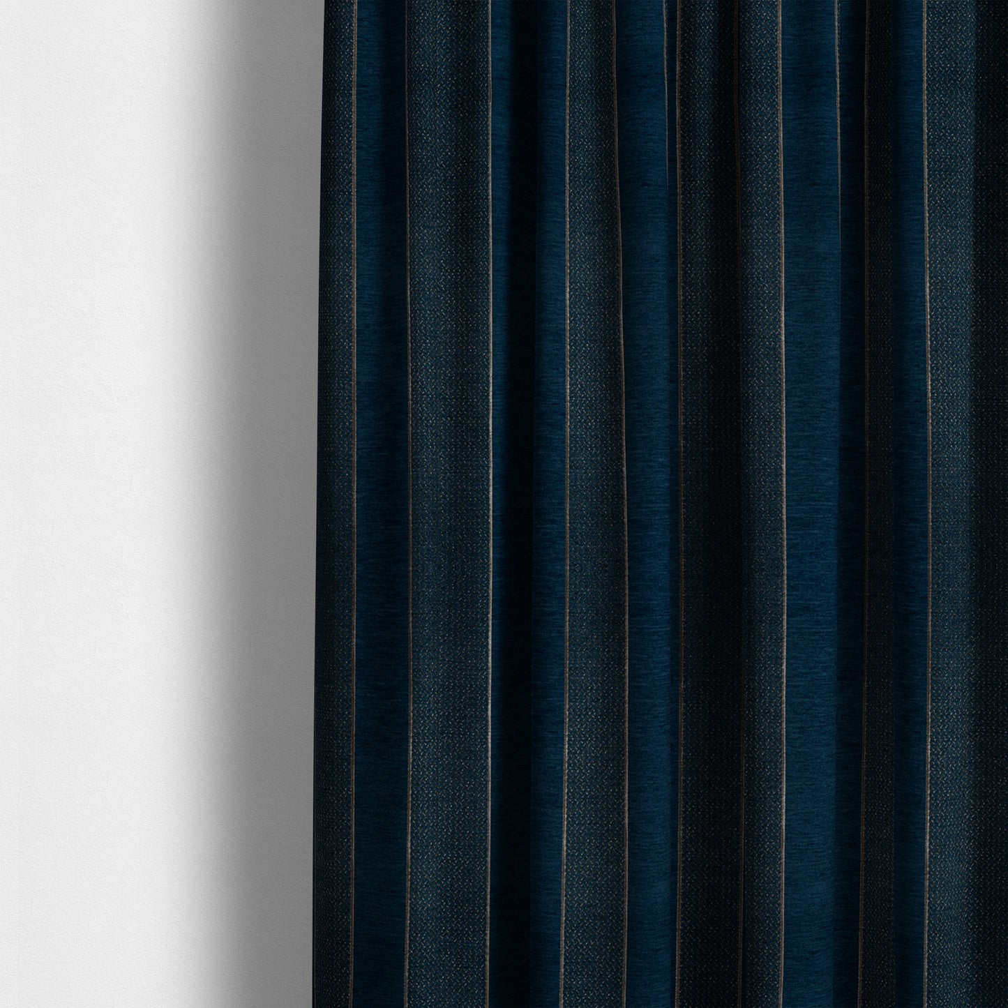 Ayon Striped Pattern Blue Gold Coloured With Shine Furnishing Fabric CTR-1283 - Made To Measure Curtains