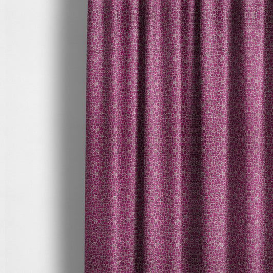 Ketu Collection Of Woven Chenille Pebble Stone Effect Fuchsia Pink Colour Furnishing Fabrics CTR-129 - Made To Measure Curtains