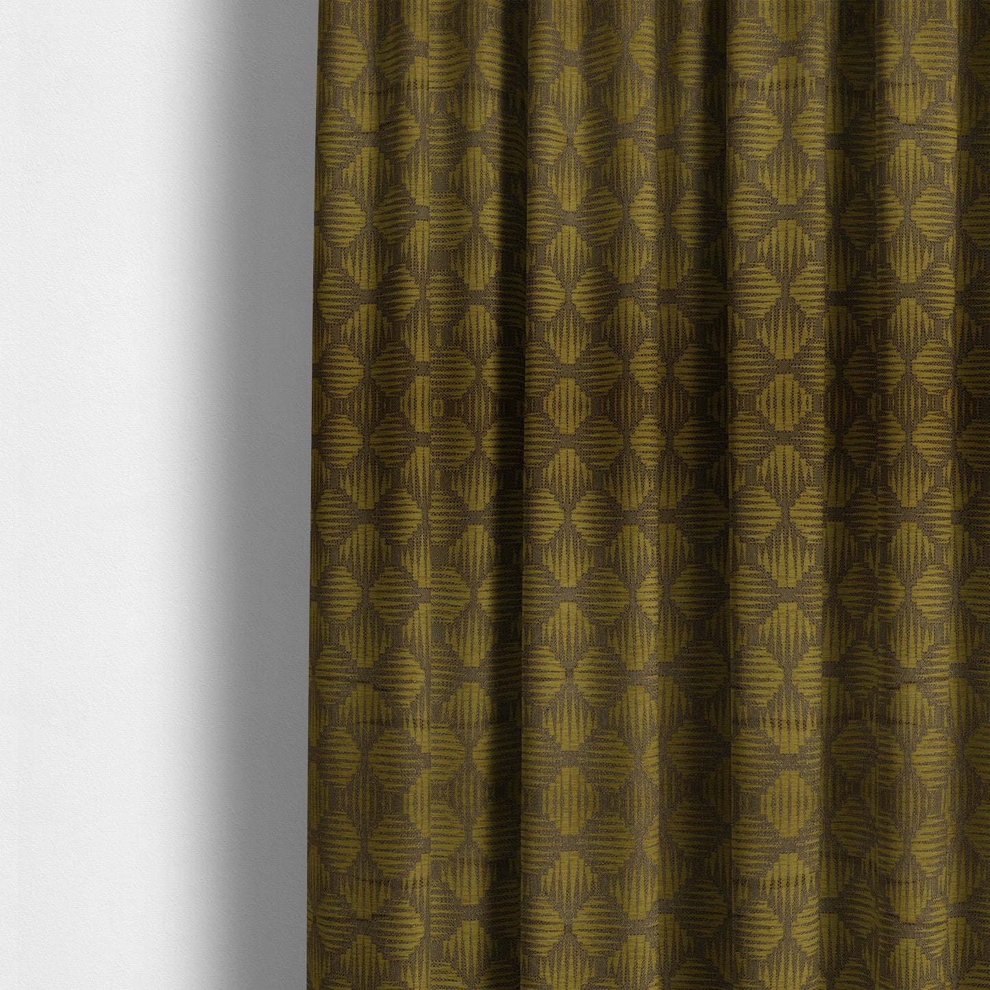 Canberra Geometric Pattern Chenille Yellow Material Upholstery Fabric CTR-1299 - Made To Measure Curtains