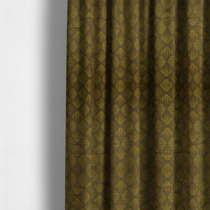 Canberra Geometric Pattern Chenille Yellow Material Upholstery Fabric CTR-1299 - Made To Measure Curtains