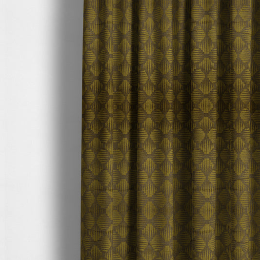 Canberra Geometric Pattern Chenille Yellow Material Upholstery Fabric CTR-1299 - Made To Measure Curtains