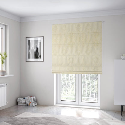 Sultan Collection Damask Pattern Golden Shine Effect Cream Colour Upholstery Fabric CTR-130 - Roman Blinds