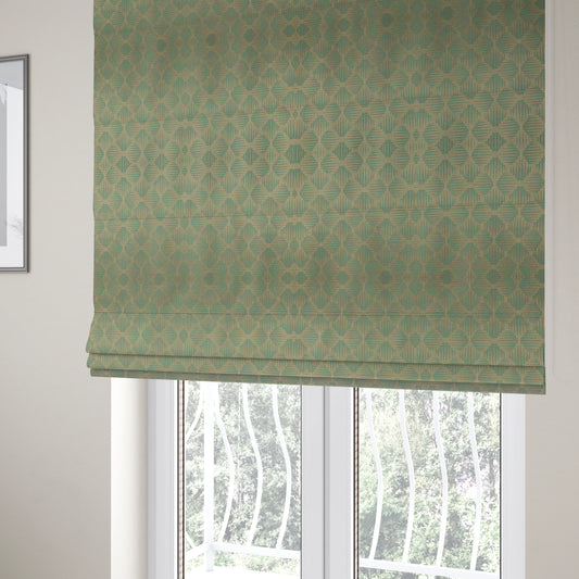 Canberra Geometric Pattern Chenille Light Blue Material Upholstery Fabric CTR-1302 - Roman Blinds