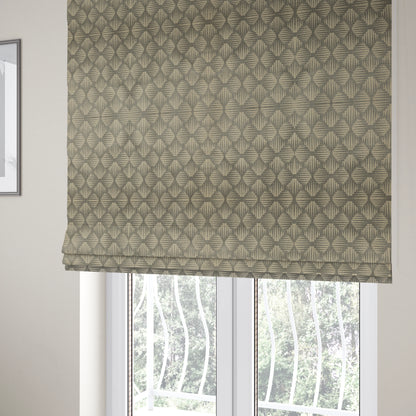 Canberra Geometric Pattern Chenille Grey Material Upholstery Fabric CTR-1303 - Roman Blinds