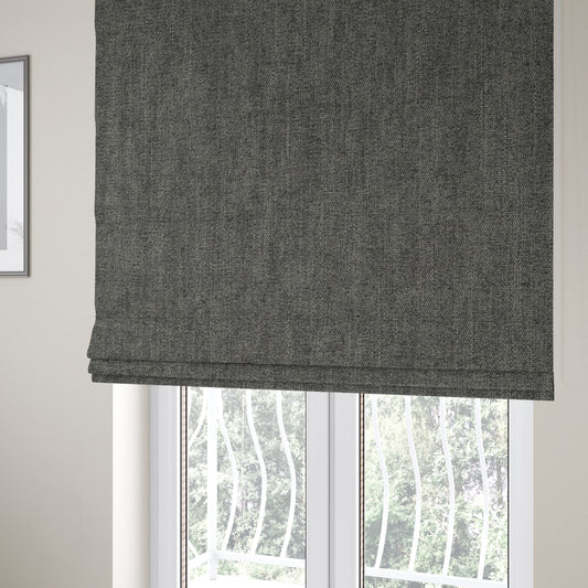 Sunset Chenille Material Slate Grey Colour Upholstery Fabric CTR-1322 - Roman Blinds