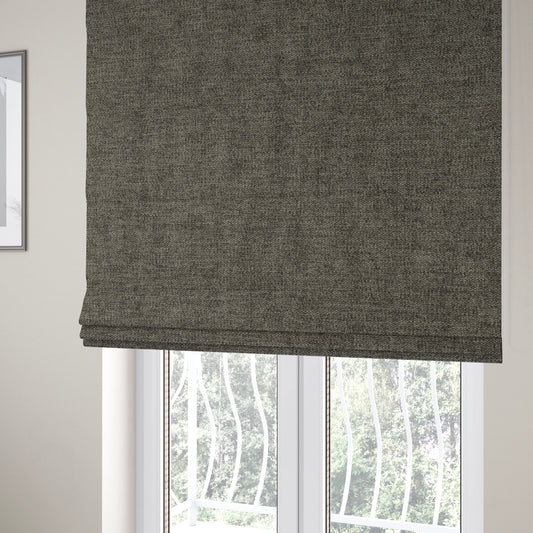 Sunset Chenille Material Shadow Grey Colour Upholstery Fabric CTR-1324 - Roman Blinds