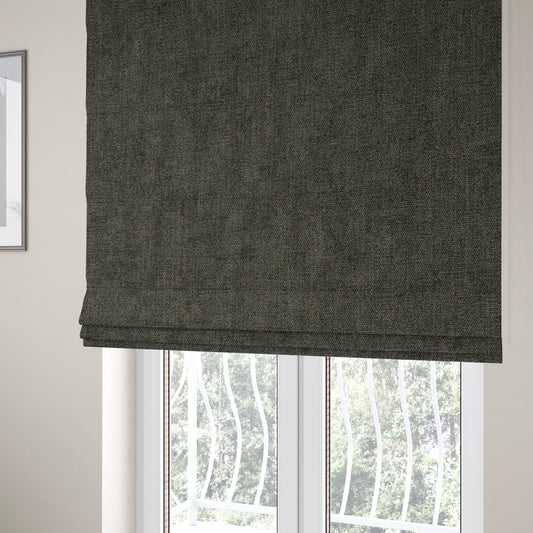 Sunset Chenille Material Iron Grey Colour Upholstery Fabric CTR-1325 - Roman Blinds