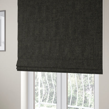 Sunset Chenille Material Black Colour Upholstery Fabric CTR-1326 - Roman Blinds