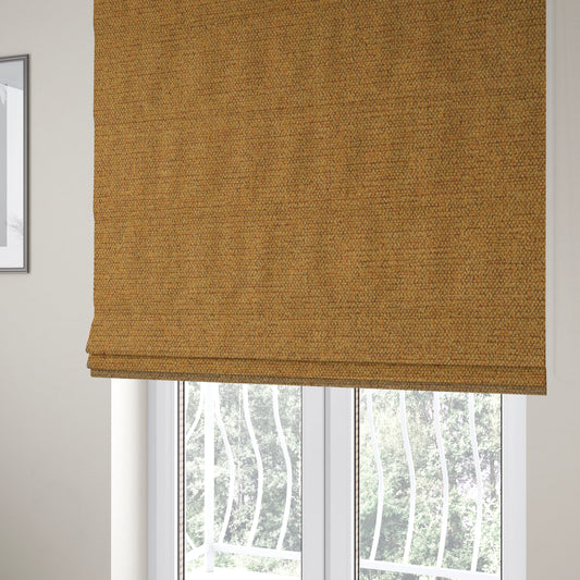 Alaska Textured Chenille Clean Easy Treated Yellow Colour Upholstery Fabric CTR-1329 - Roman Blinds