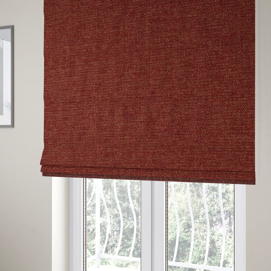 Alaska Textured Chenille Clean Easy Treated Red Colour Upholstery Fabric CTR-1330 - Roman Blinds