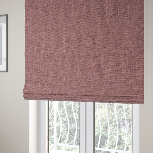 Alaska Textured Chenille Clean Easy Treated Pink Colour Upholstery Fabric CTR-1332 - Roman Blinds