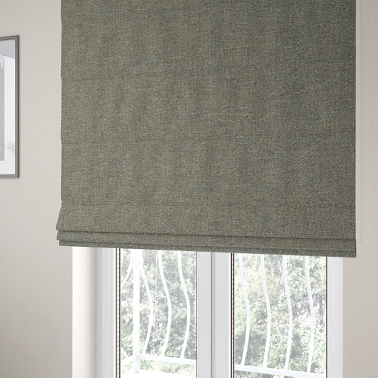 Alaska Textured Chenille Clean Easy Treated Silver Grey Colour Upholstery Fabric CTR-1337 - Roman Blinds