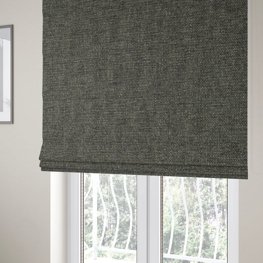 Alaska Textured Chenille Clean Easy Treated Grey Colour Upholstery Fabric CTR-1338 - Roman Blinds