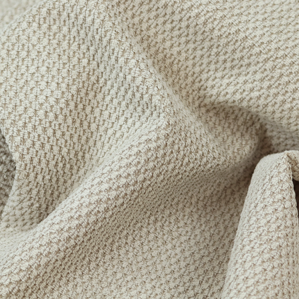 Chicago Bobble Effect Chenille Upholstery Fabric Coconut Milk Colour CTR-1339 - Made To Measure Curtains