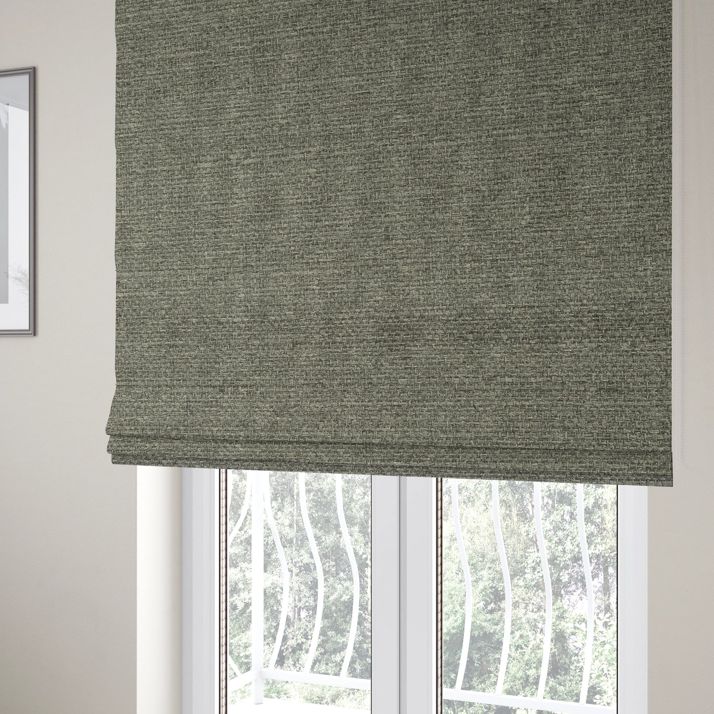 Washington Textured Chenille Grey Colour Upholstery Fabric CTR-1346 - Roman Blinds