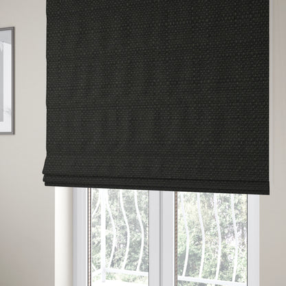 Washington Textured Chenille Black Colour Upholstery Fabric CTR-1348 - Roman Blinds