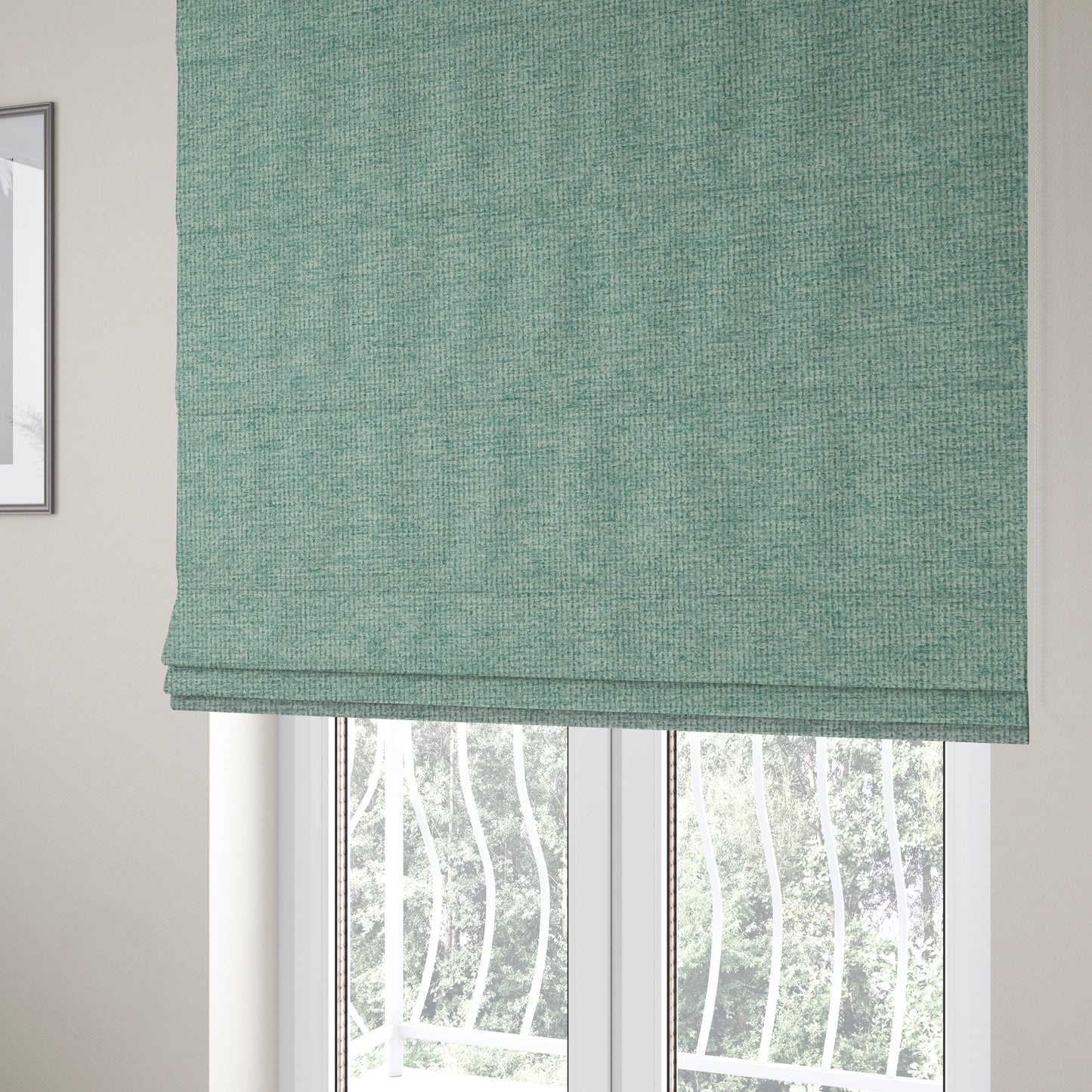 Eddison Soft Weave Water Repellent Treated Material Light Blue Colour Upholstery Fabric CTR-1350 - Roman Blinds