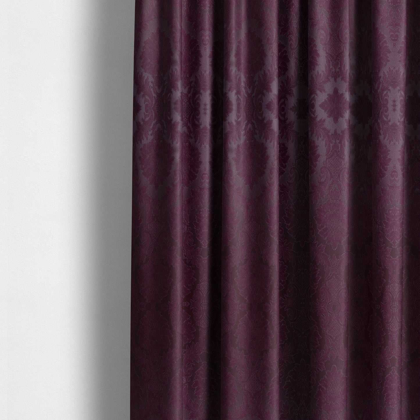 Anook Collection Purple Colour Damask Floral Pattern Soft Chenille Upholstery Fabric CTR-136 - Made To Measure Curtains