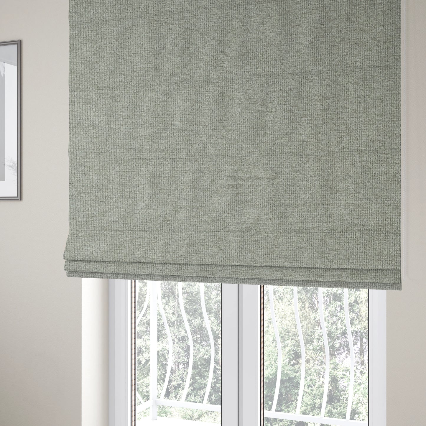 Eddison Soft Weave Water Repellent Treated Material Off White Colour Upholstery Fabric CTR-1360 - Roman Blinds