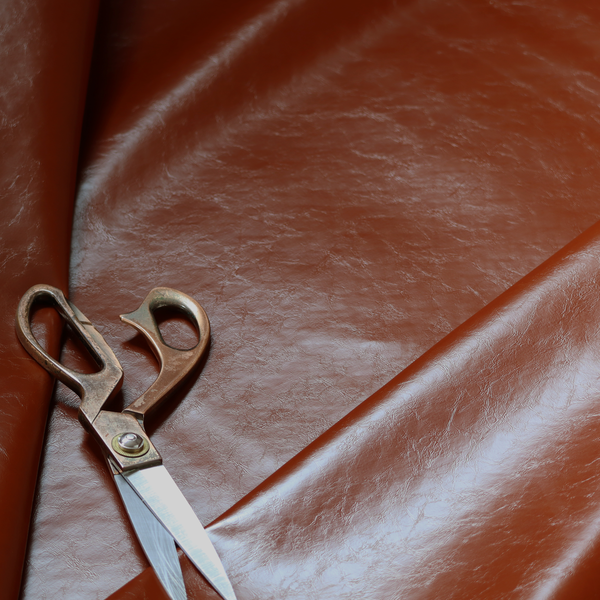 Padua Faux Leather Glossy Effect In Tan Brown Colour CTR-1363