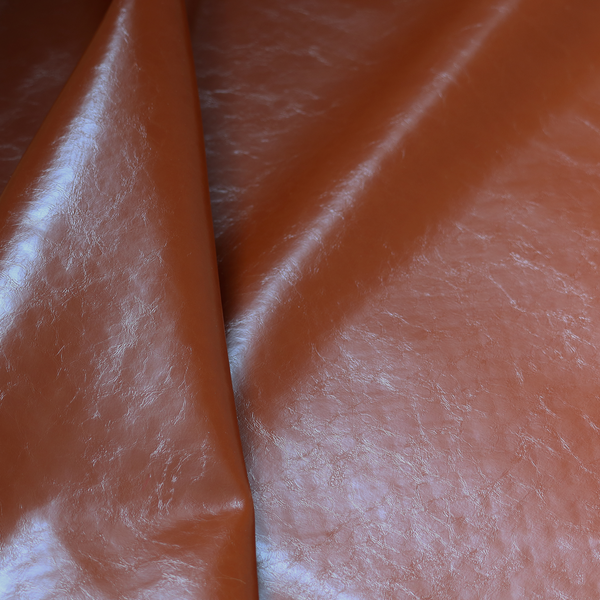 Padua Faux Leather Glossy Effect In Tan Brown Colour CTR-1363