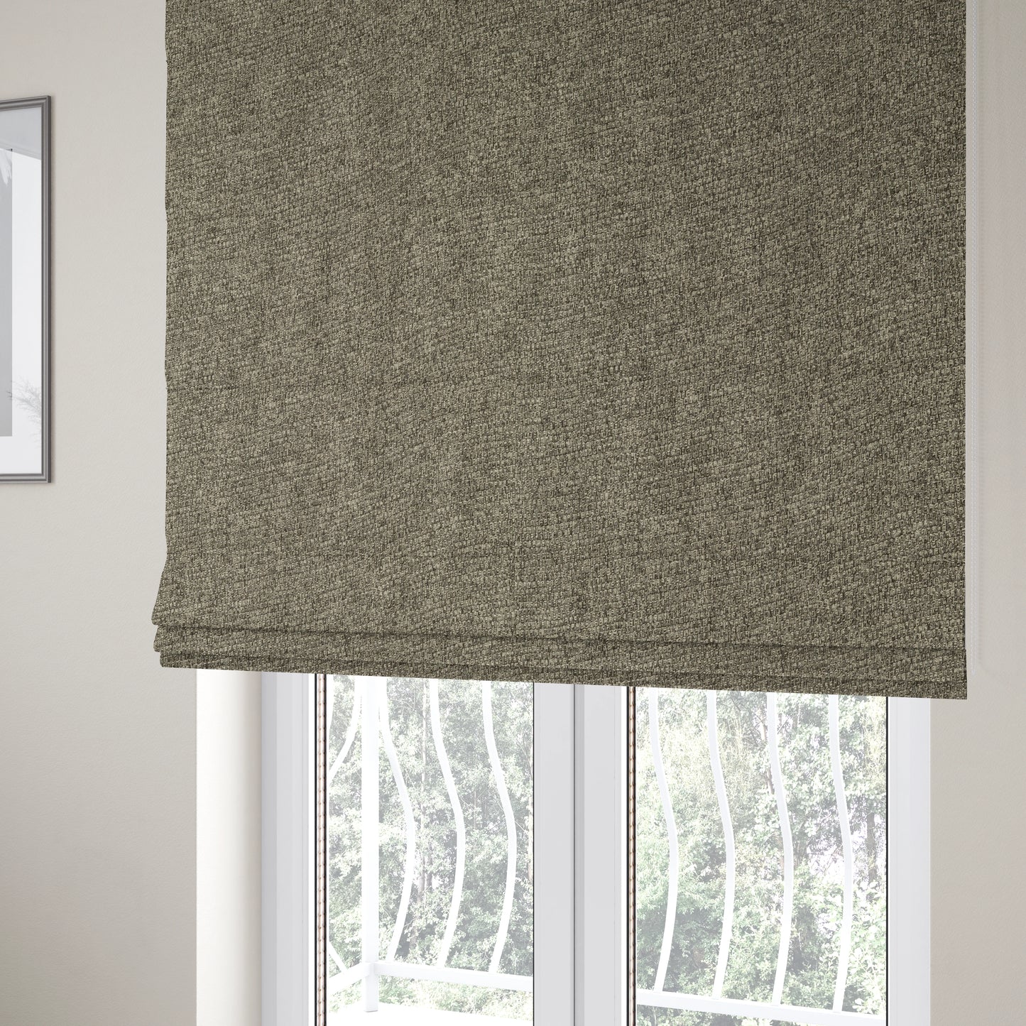 Malta Basket Weave Material Pebble Grey Colour Upholstery Fabric CTR-1371 - Roman Blinds