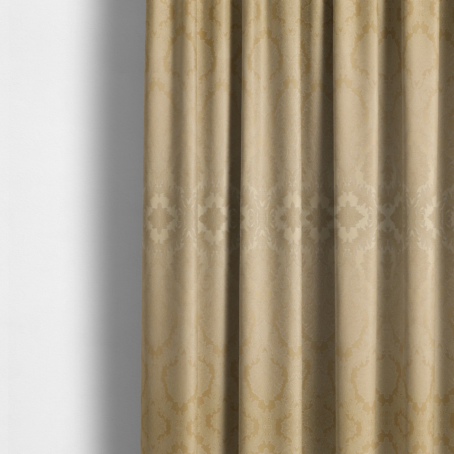 Anook Collection Gold Colour Damask Floral Pattern Soft Chenille Upholstery Fabric CTR-138 - Made To Measure Curtains