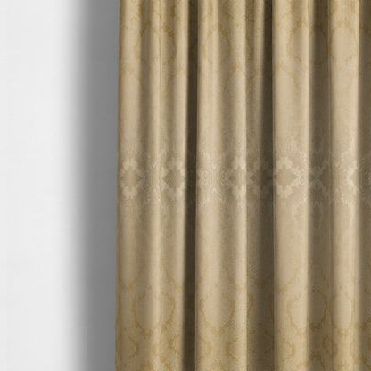 Anook Collection Gold Colour Damask Floral Pattern Soft Chenille Upholstery Fabric CTR-138 - Made To Measure Curtains