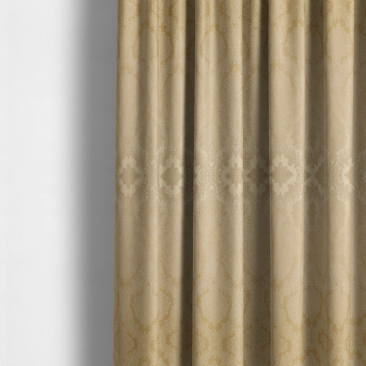 Anook Collection Gold Colour Damask Floral Pattern Soft Chenille Upholstery Fabric CTR-138 - Made To Measure Curtains