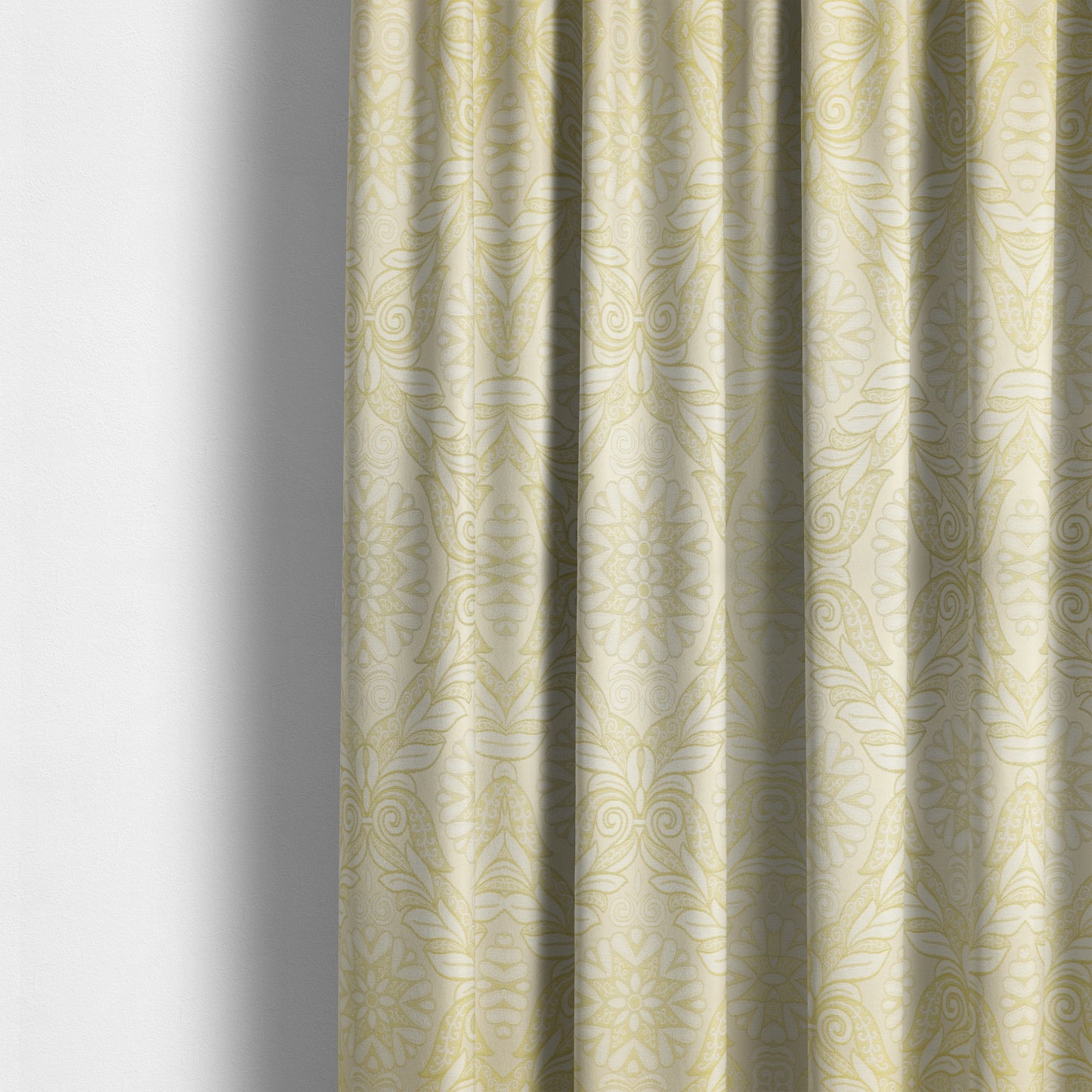 Sultan Collection Damask Floral Pattern Gold Shine Effect Colour Upholstery Fabric CTR-139 - Made To Measure Curtains