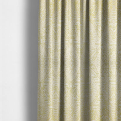 Sultan Collection Damask Floral Pattern Gold Shine Effect Colour Upholstery Fabric CTR-139 - Made To Measure Curtains