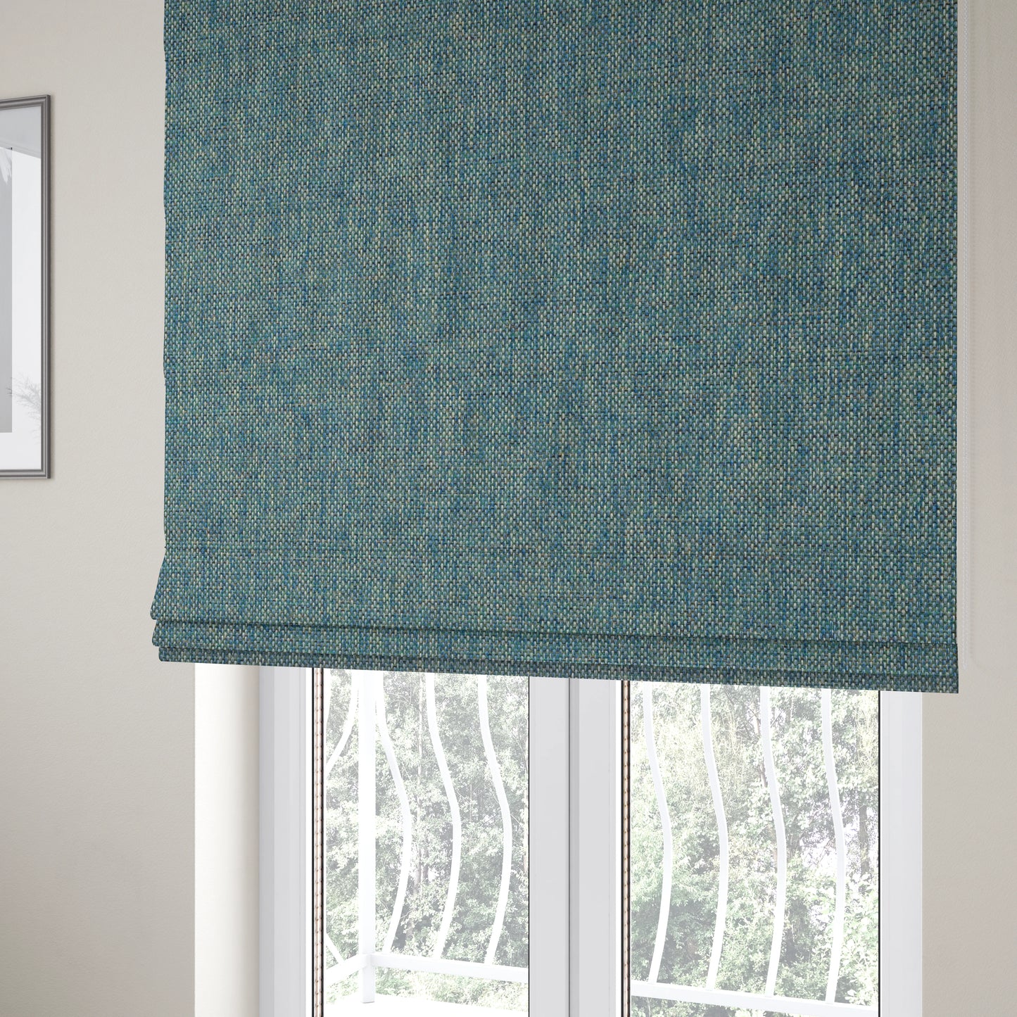 Monaco Fine Plain Weave Ocean Blue Upholstery Fabric CTR-1400 - Roman Blinds