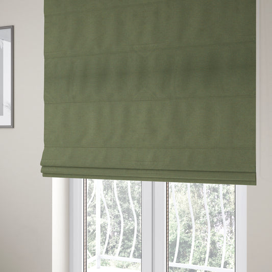 Monaco Fine Plain Weave Green Upholstery Fabric CTR-1401 - Roman Blinds