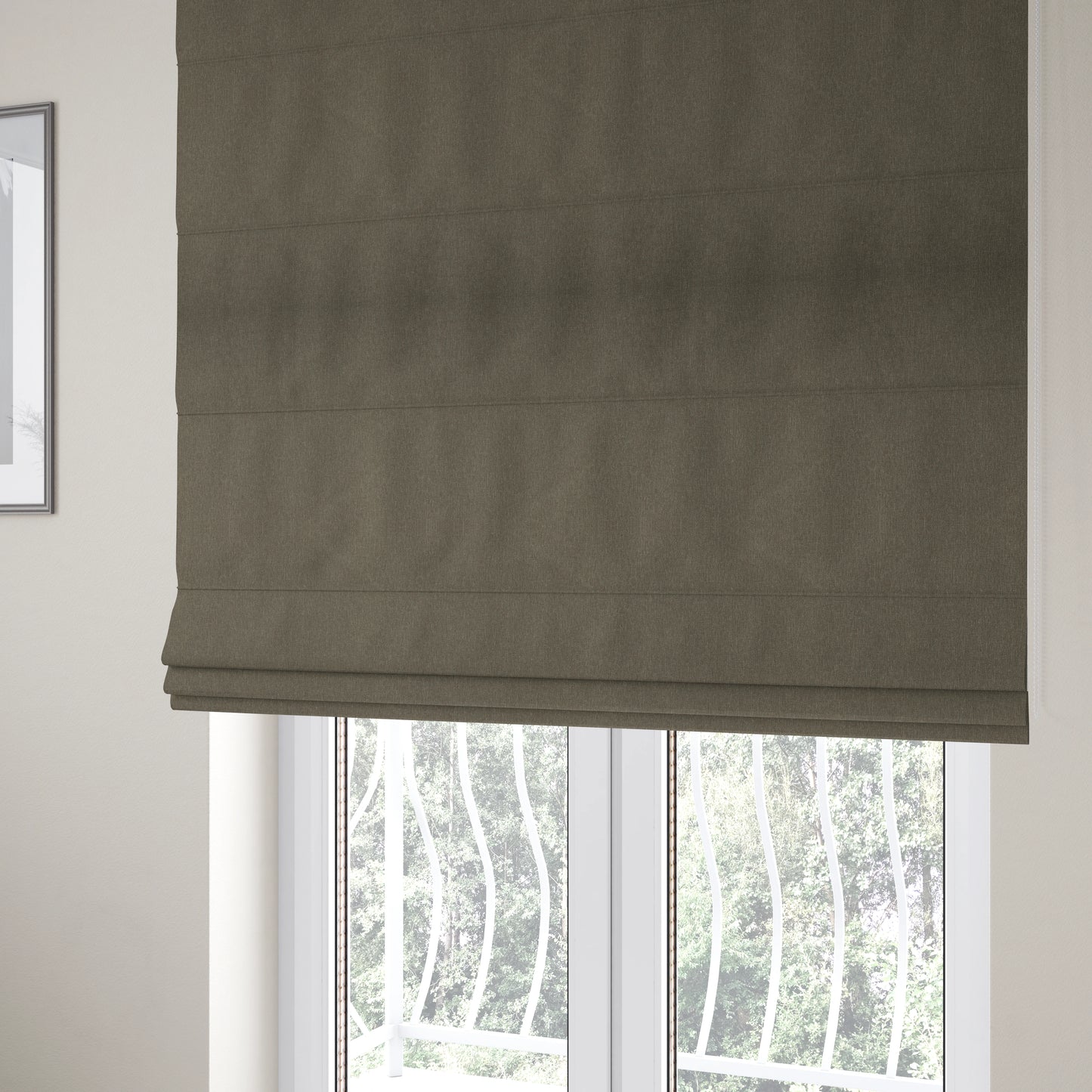 Monaco Fine Plain Weave Brown Upholstery Fabric CTR-1402 - Roman Blinds