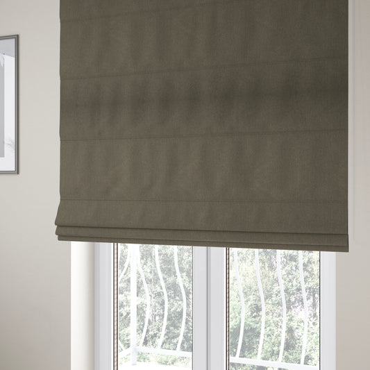 Monaco Fine Plain Weave Brown Upholstery Fabric CTR-1402 - Roman Blinds