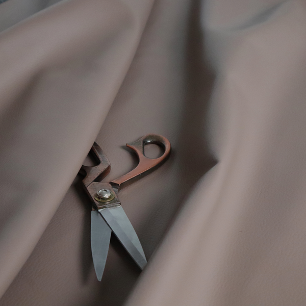 Gorizia Faux Leather Plain Grain Effect In Light Brown Colour Upholstery Fabric CTR-1421