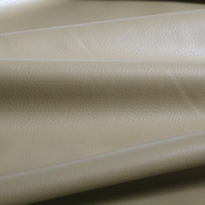 Gorizia Faux Leather Plain Grain Effect In Beige Colour Upholstery Fabric CTR-1423