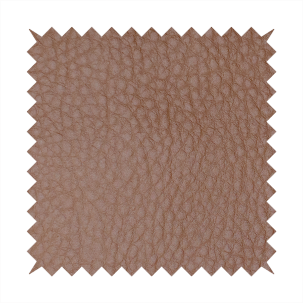 Gorizia Faux Leather Plain Grain Effect In Tan Colour Upholstery Fabric CTR-1424