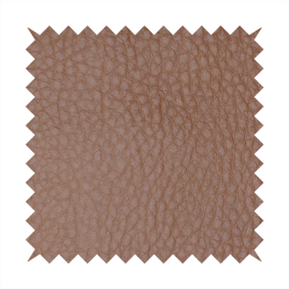 Gorizia Faux Leather Plain Grain Effect In Tan Colour Upholstery Fabric CTR-1424