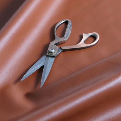 Gorizia Faux Leather Plain Grain Effect In Orange Colour Upholstery Fabric CTR-1425