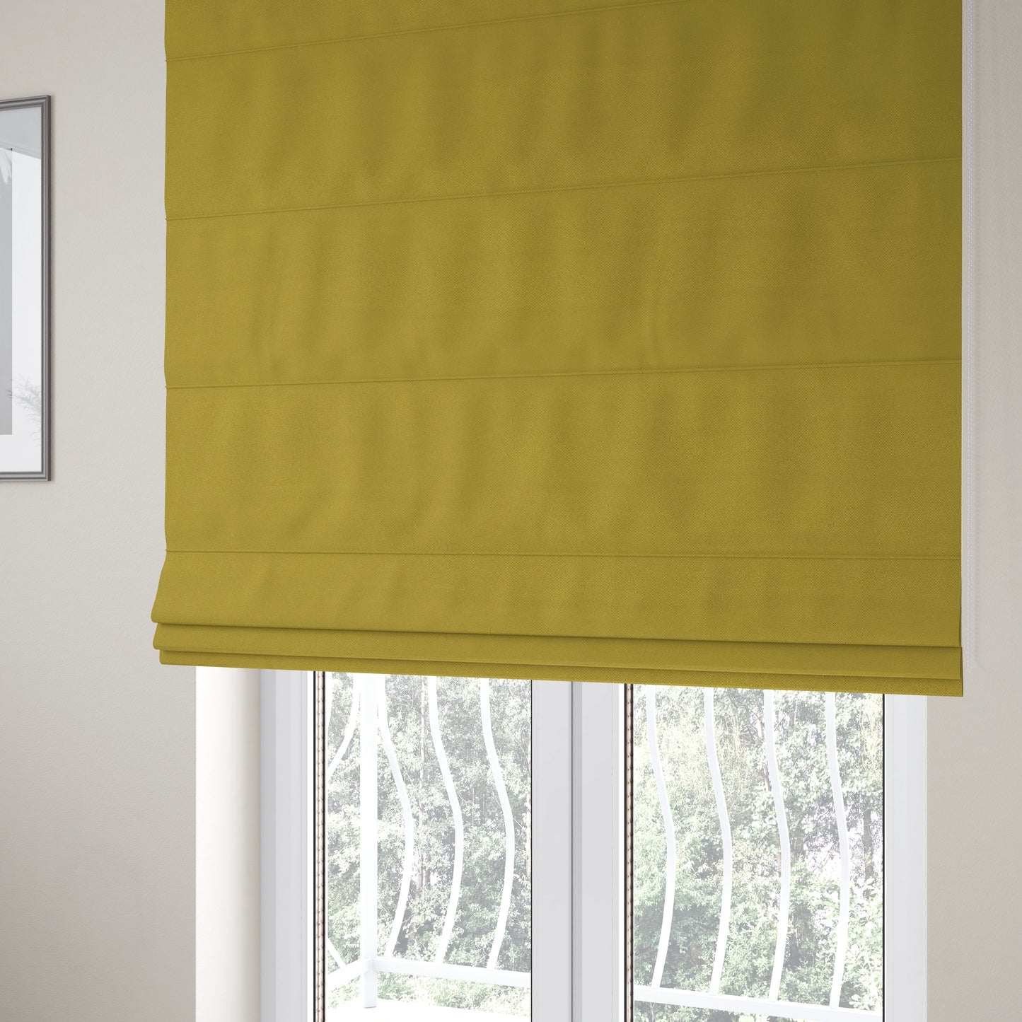 Bali Soft Texture Plain Water Repellent Yellow Upholstery Fabric CTR-1425 - Roman Blinds