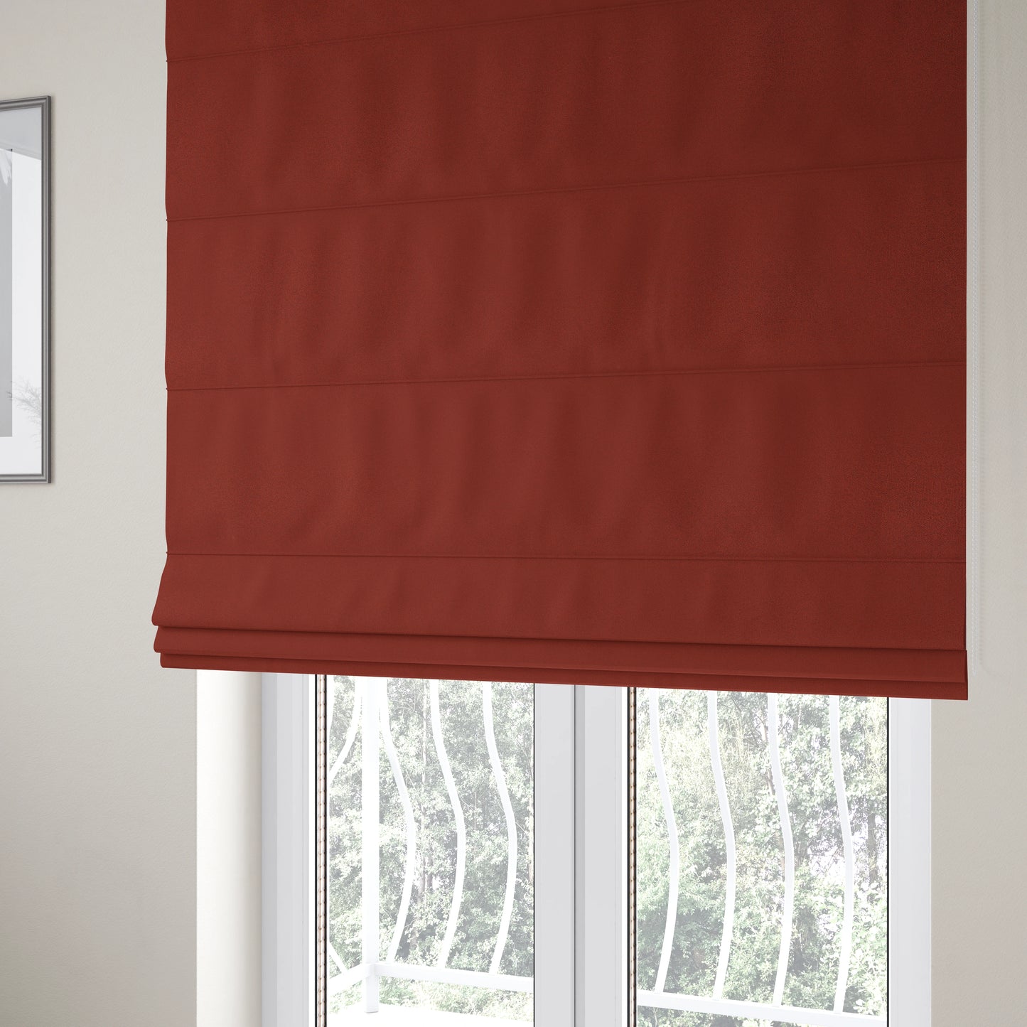 Bali Soft Texture Plain Water Repellent Red Upholstery Fabric CTR-1426 - Roman Blinds