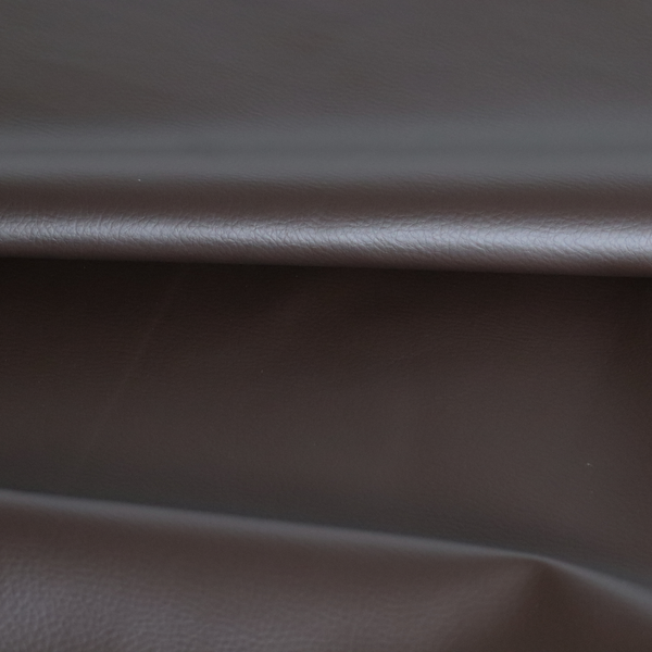 Gorizia Faux Leather Plain Grain Effect In Dark Brown Colour Upholstery Fabric CTR-1427