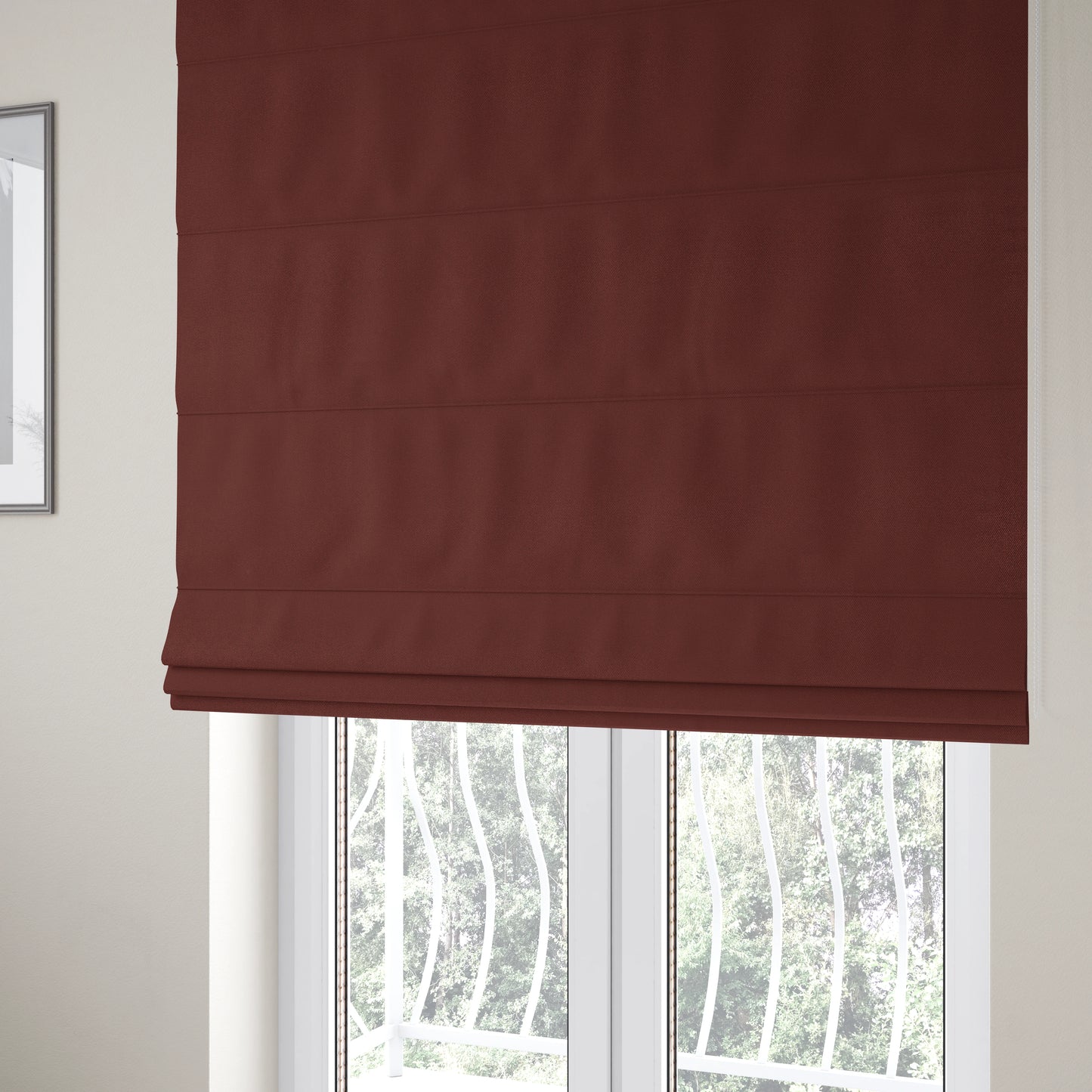 Bali Soft Texture Plain Water Repellent Burgundy Upholstery Fabric CTR-1427 - Roman Blinds