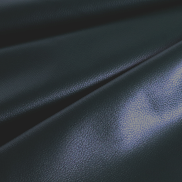 Gorizia Faux Leather Plain Grain Effect In Green Colour Upholstery Fabric CTR-1428